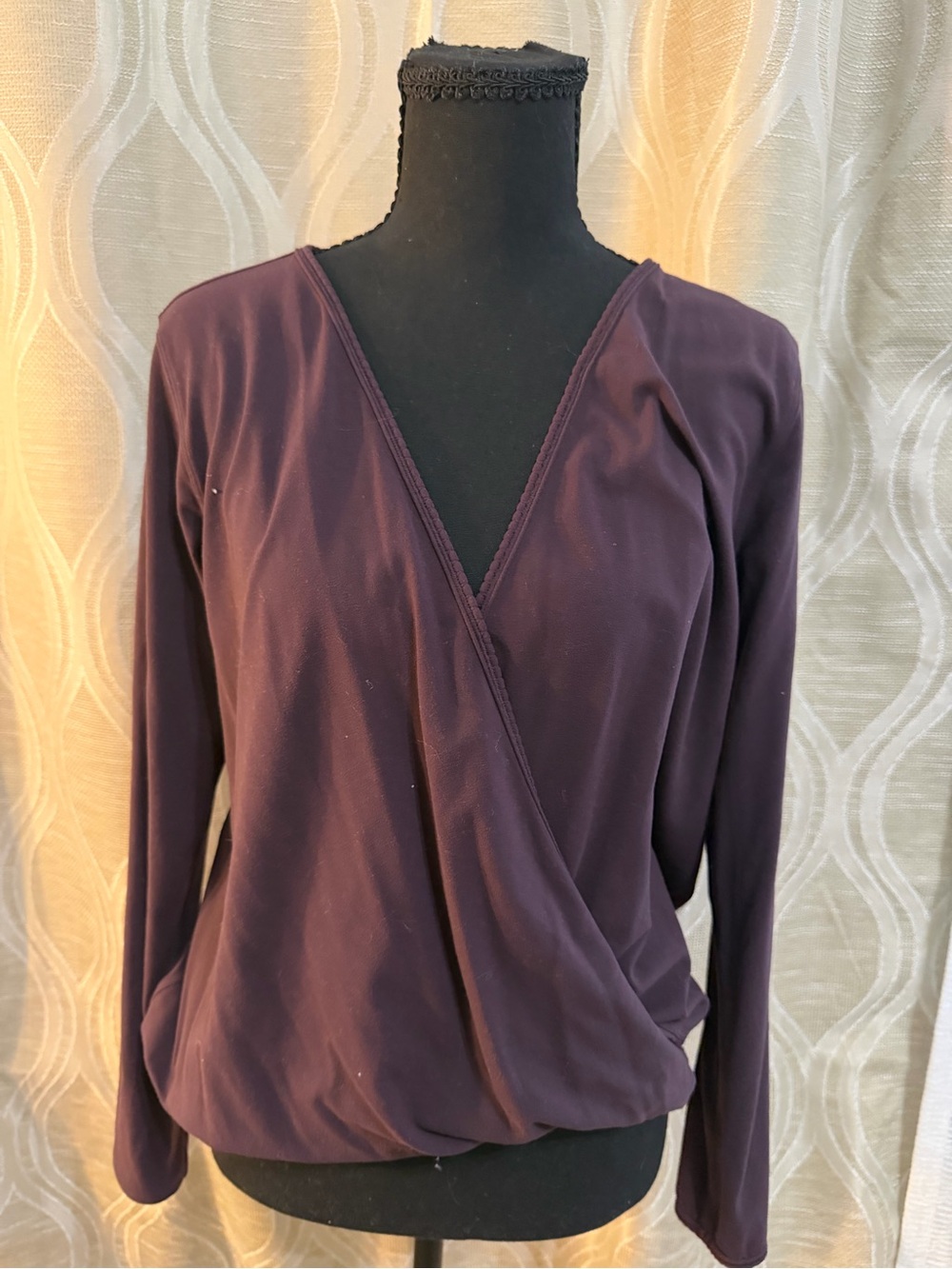 Lululemon Women's Deep Plum Wrap-Front Long Sleeve Top